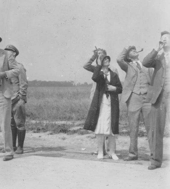 Unidentified People Looking Skyward, Date & Location Unknown, Ca. 1928-30 (Source: Barnes)
